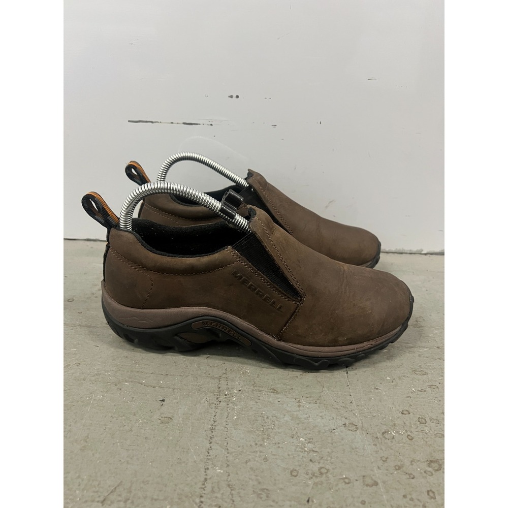 Merrell Jungle Moc Women's US 7.5 Brown Nubuck Leather Slip On Casual Shoes
